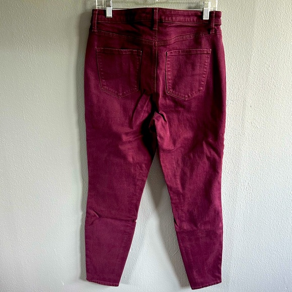 TALBOTS HIGH WAIST ANKLE MAROON JEGGINGS. SIZE 10. - Picture 2 of 6
